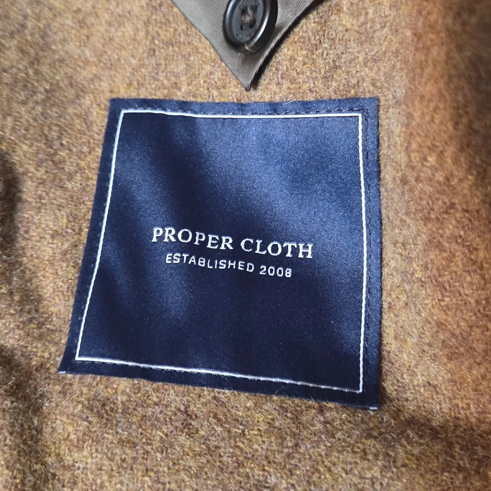 Proper Cloth Sport Coat Mens 48 Japanese Ochre Wool Shetland Tweed Blazer
